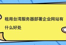 租用台湾服务器部署企业网站有什么好处