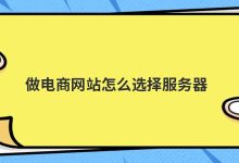 做电商网站怎么选择服务器