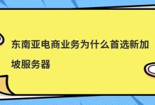 东南亚电商业务为什么首选新加坡服务器