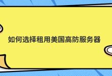 如何选择租用美国高防服务器