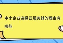 中小企业选择云服务器的理由有哪些