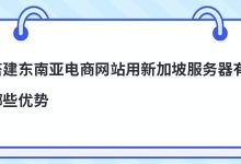 搭建东南亚电商网站用新加坡服务器有哪些优势