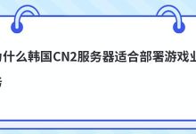 为什么韩国CN2服务器适合部署游戏业务