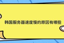 韩国服务器速度慢的原因有哪些